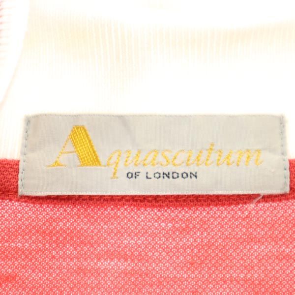 Aquascutum アクアスキュータム 日本製 半袖 ポロシャツ レッド系 レディース