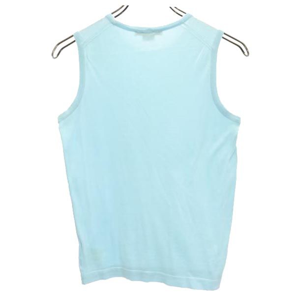 JOHN SMEDLEY ジョンスメドレー ノースリーブ ニット カットソー S ブルー系 レディース