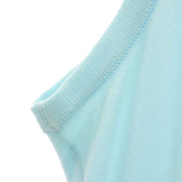 JOHN SMEDLEY ジョンスメドレー ノースリーブ ニット カットソー S ブルー系 レディース