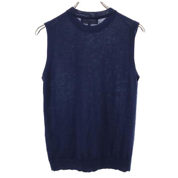 ENFOLD エンフォルド カシミヤブレンド ノースリーブ ニット 38 ネイビー系 ベスト セーター レディース