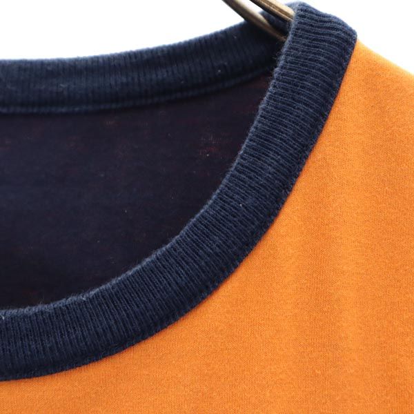 A BATHING APE アベイシングエイプ 日本製 プリント 半袖 リバーシブル Tシャツ S オレンジ系 メンズ