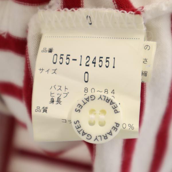 PEARLY GATES パーリーゲイツ 日本製 ゴルフ 半袖 ワンピース 0 レッド×ホワイト レディース