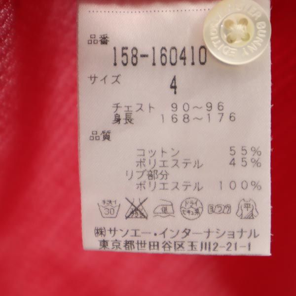 MASTER BUNNY EDITION マスターバニーエディション 日本製 ゴルフ 半袖 ポロシャツ 4 赤 メンズ