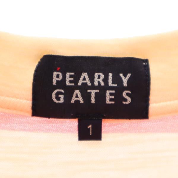 PEARLY GATES パーリーゲイツ 日本製 ボーダー ゴルフ 半袖 ポロシャツ 1 ピンク系 レディース