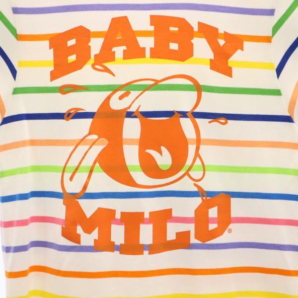 A BATHING APE アベイシングエイプ ボーダー 半袖 Tシャツ SHORT ホワイト系 レディース