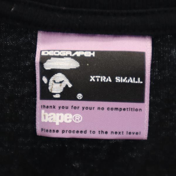 A BATHING APE アベイシングエイプ プリント 半袖 Tシャツ XS ブラック系 レディース