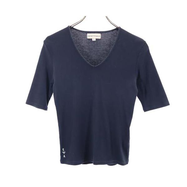 Emporio Armani エンポリオアルマーニ 半袖 Vネック Tシャツ M ネイビー レディース