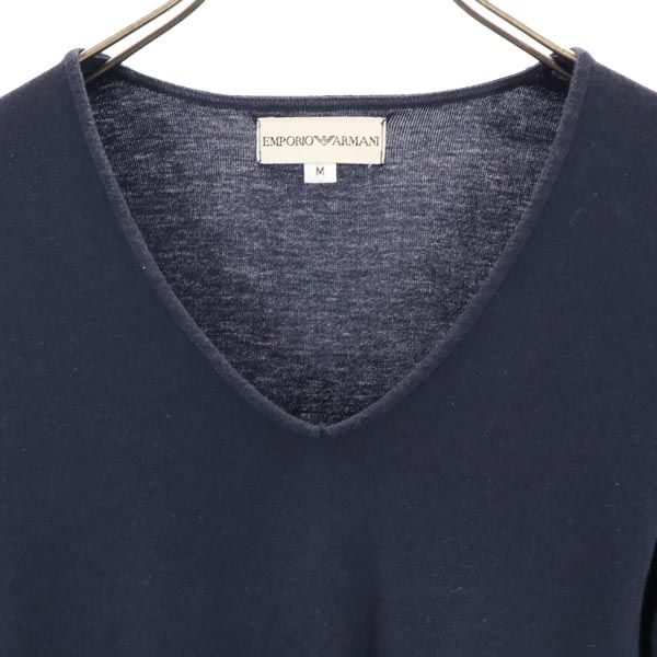 Emporio Armani エンポリオアルマーニ 半袖 Vネック Tシャツ M ネイビー レディース