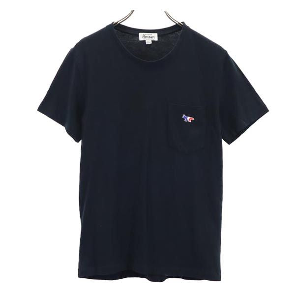 メゾンキツネ 半袖 Tシャツ XS ブラック系 MAISON KITSUNE 胸ポケット メンズ