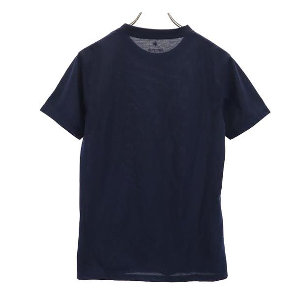snowpeak スノーピーク プリント 半袖 Tシャツ S ネイビー系 アウトドア メンズ