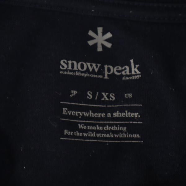snowpeak スノーピーク プリント 半袖 Tシャツ S ネイビー系 アウトドア メンズ