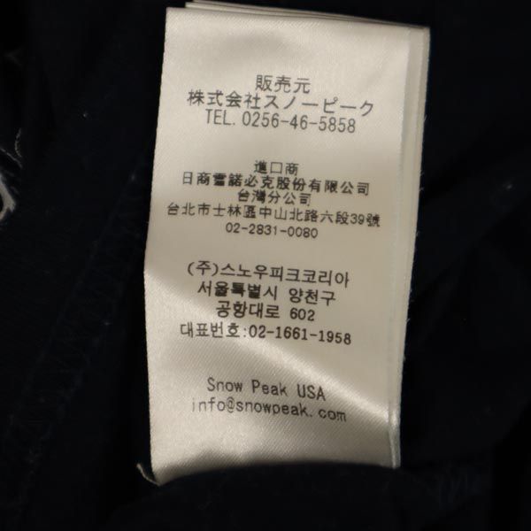 snowpeak スノーピーク プリント 半袖 Tシャツ S ネイビー系 アウトドア メンズ