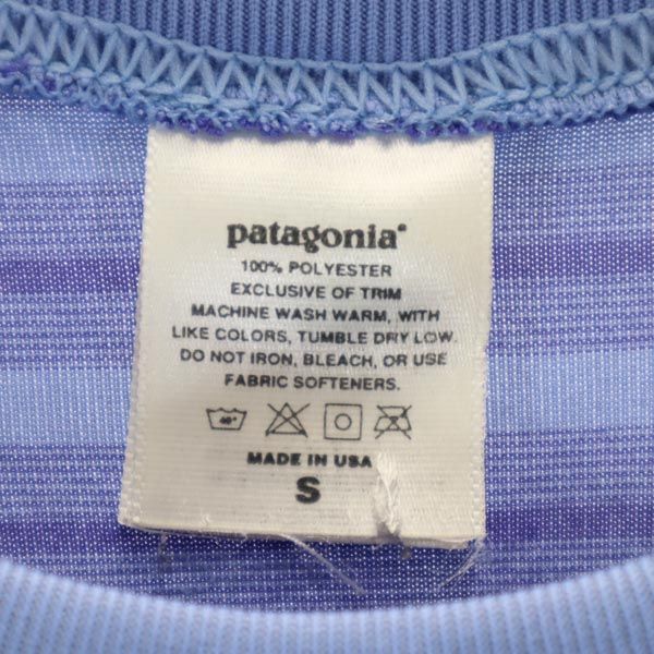 patagonia パタゴニア USA製 ボーダー タンクトップ S ブルー系 レディース