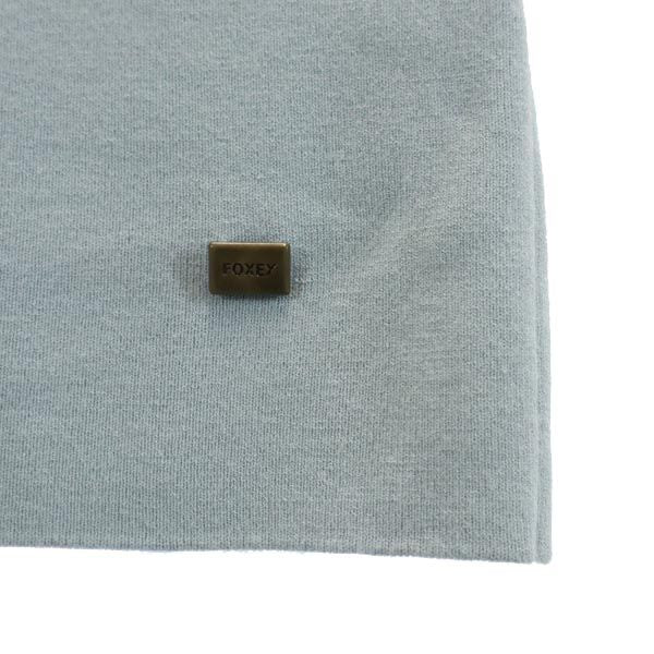 FOXEY フォクシー ノースリーブ カットソー 38 ブルー×グレー レディース