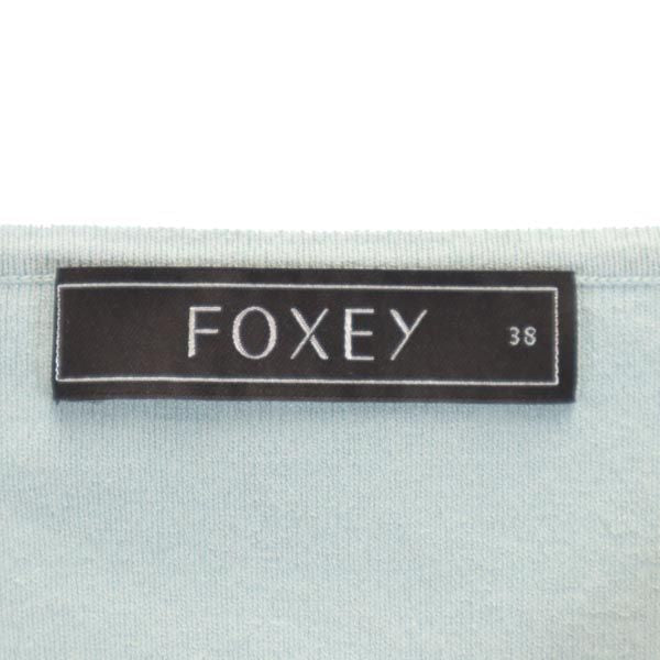 FOXEY フォクシー ノースリーブ カットソー 38 ブルー×グレー レディース