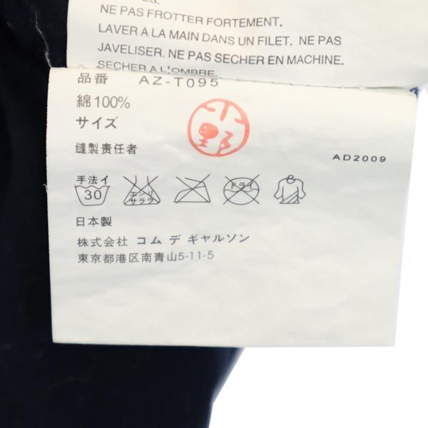 プレイコムデギャルソン 2009年 日本製 プリント 半袖 Tシャツ M ネイビー系 PLAY COMME des GARCONS レディース