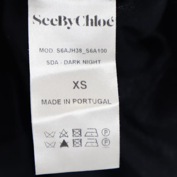SEE BY CHLOE シーバイクロエ 半袖 袖切替 カットソー XS ネイビー系 レディース