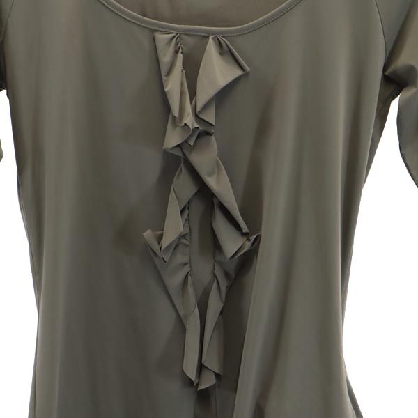 CHANEL シャネル イタリア製 7分袖 カットソー 38 カーキ系 レディース