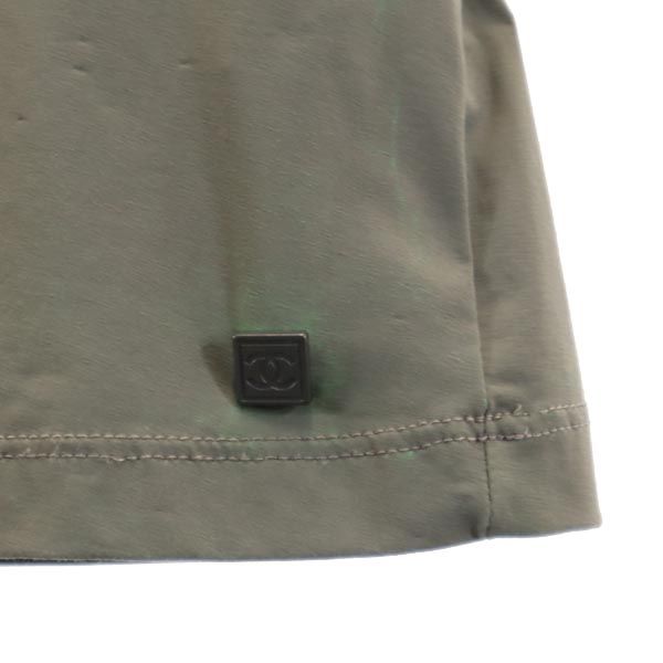 CHANEL シャネル イタリア製 7分袖 カットソー 38 カーキ系 レディース
