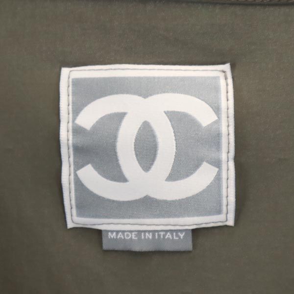CHANEL シャネル イタリア製 7分袖 カットソー 38 カーキ系 レディース