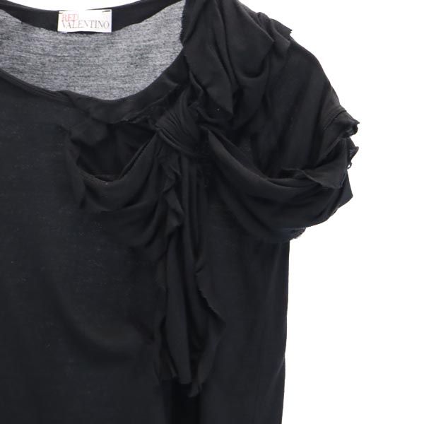RED VALENTINO レッドヴァレンティノ 半袖 デザイン カットソー XS ブラック系 レディース