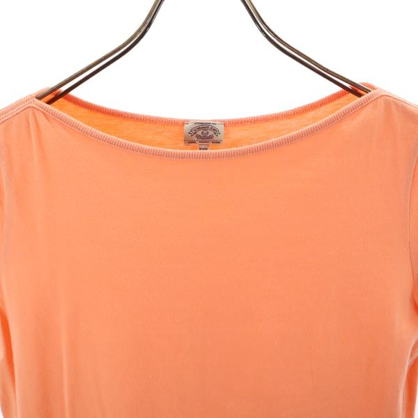 ARMANI JEANS アルマーニジーンズ 半袖 Tシャツ USA8 オレンジ系 ロゴ レディース