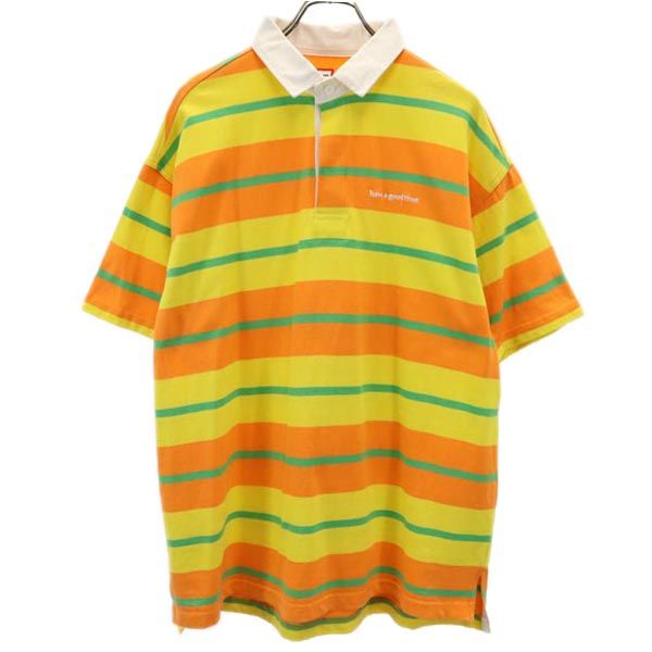have a good time ハブアグッドタイム ボーダー 半袖 ポロシャツ XL オレンジ系 メンズ