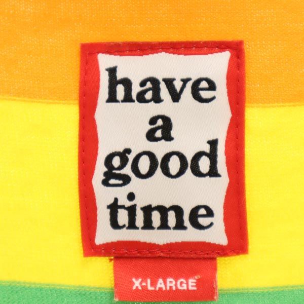 have a good time ハブアグッドタイム ボーダー 半袖 ポロシャツ XL オレンジ系 メンズ