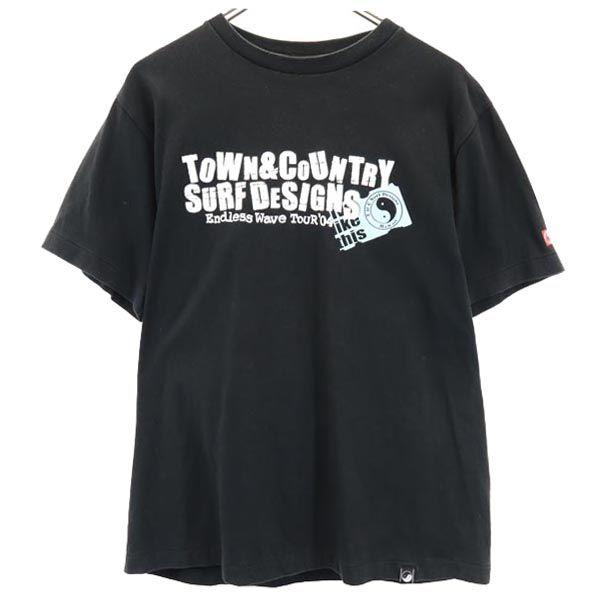 タウンアンドカントリー ロゴプリント 半袖 Tシャツ M ブラック Town&Country メンズ