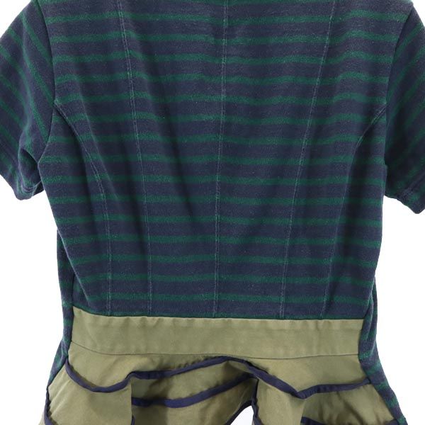 サカイ ボーダー デザイン 半袖 デザイン Tシャツ 2 グリーン Sacai 裏メッシュ カットソー レディース