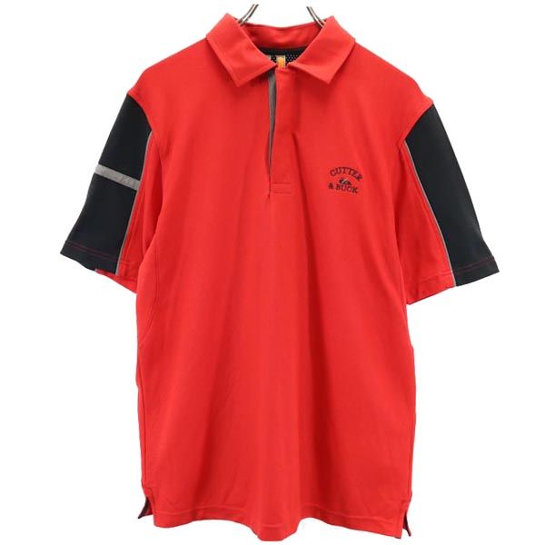 CUTTER＆BUCK カッターアンドバック 半袖 ポロシャツ M レッド メンズ