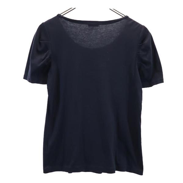 MACKINTOSH PHILOSOPHY マッキントッシュフィロソフィー 日本製 三陽商会 リボンデザイン 半袖 Tシャツ 38 ネイビー レディース