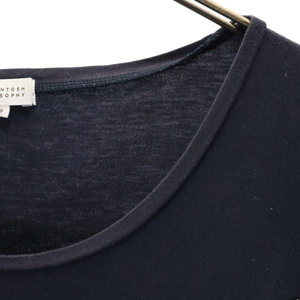 MACKINTOSH PHILOSOPHY マッキントッシュフィロソフィー 日本製 三陽商会 リボンデザイン 半袖 Tシャツ 38 ネイビー レディース