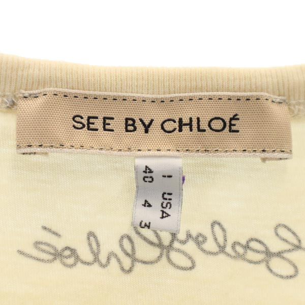 SEE BY CHLOE シーバイクロエ プリント 半袖 Tシャツ 4 ベージュ系 レディース
