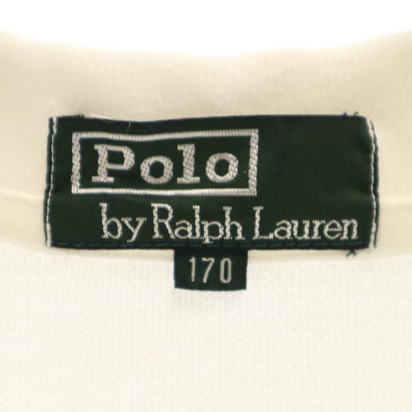 Polo by Ralph Lauren ポロバイラルフローレン 80s 緑タグ ボーイズ ヴィンテージ 半袖 ポロシャツ 170 ホワイト系 鹿の子 キッズ