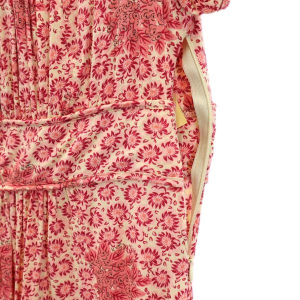 SPORTMAX スポーツマックス イタリア製 総柄 半袖 カットソー M レッド系 サイドジップ レディース