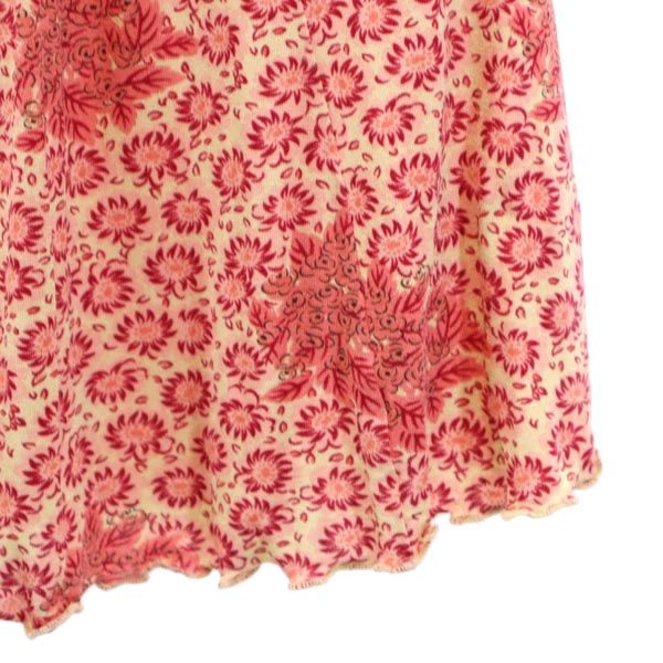 SPORTMAX スポーツマックス イタリア製 総柄 半袖 カットソー M レッド系 サイドジップ レディース