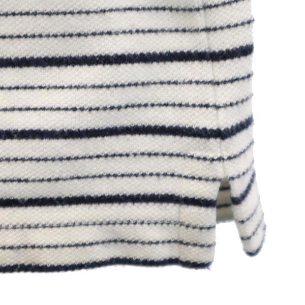 A BATHING APE アベイシングエイプ 日本製 ボーダー柄 半袖 ポロシャツ S 白×黒 鹿の子 メンズ