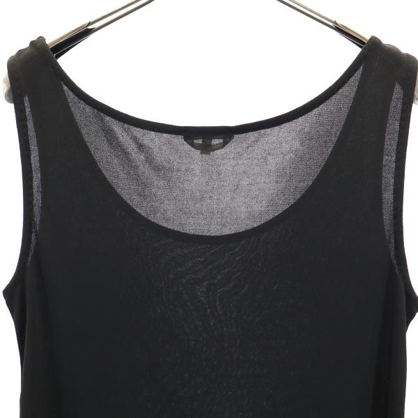 MAX MARA マックスマーラ ノースリーブ カットソー M 黒 裾スリット タンクトップ レディース