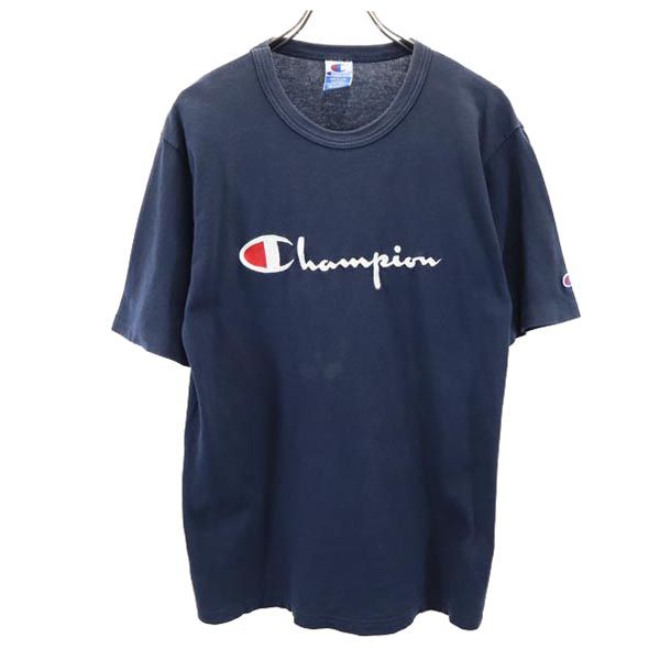 Champion チャンピオン 90s USA製 オールド デカロゴ 半袖 Tシャツ M ネイビー メンズ