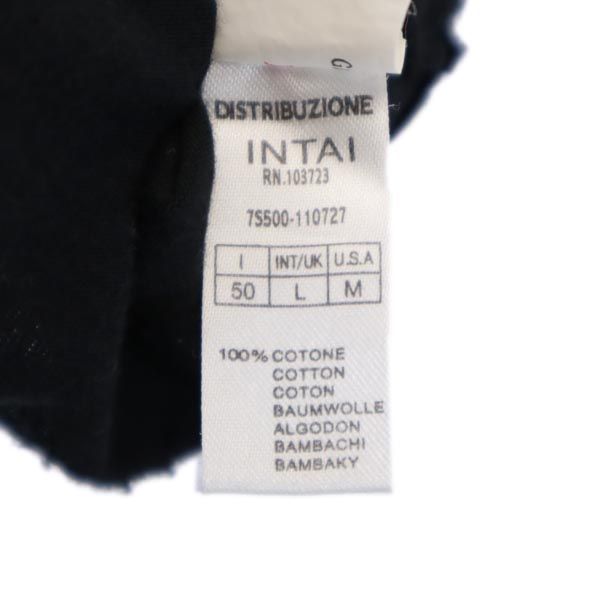 Emporio Armani エンポリオアルマーニ プリント 半袖 Vネック Tシャツ USA M ブラック系 ロゴ メンズ