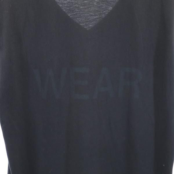 Emporio Armani エンポリオアルマーニ プリント 半袖 Vネック Tシャツ USA M ブラック系 ロゴ メンズ