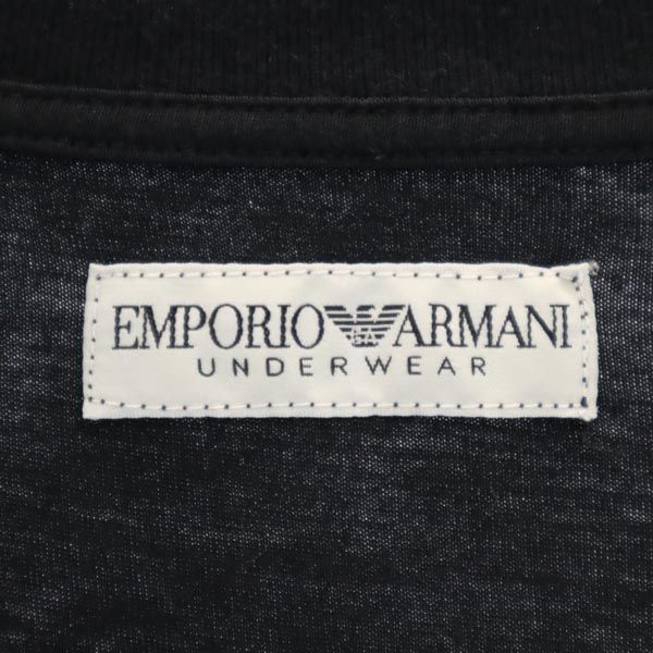 Emporio Armani エンポリオアルマーニ プリント 半袖 Vネック Tシャツ USA M ブラック系 ロゴ メンズ