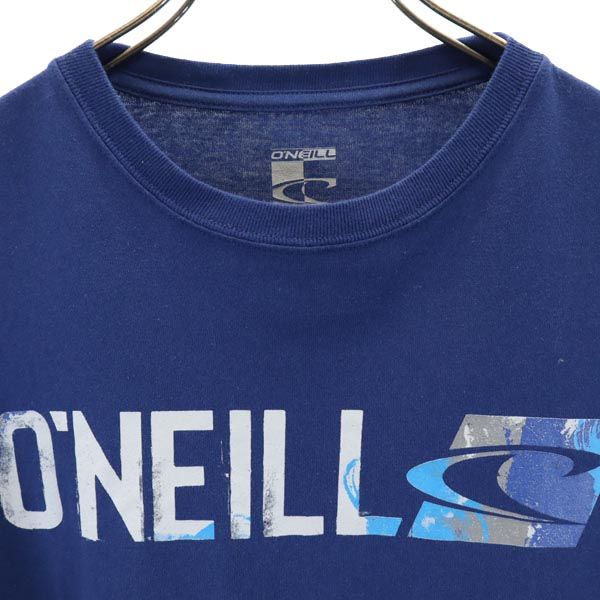 クイックシルバー プリント 半袖 Tシャツ M ネイビー Quiksilver メンズ