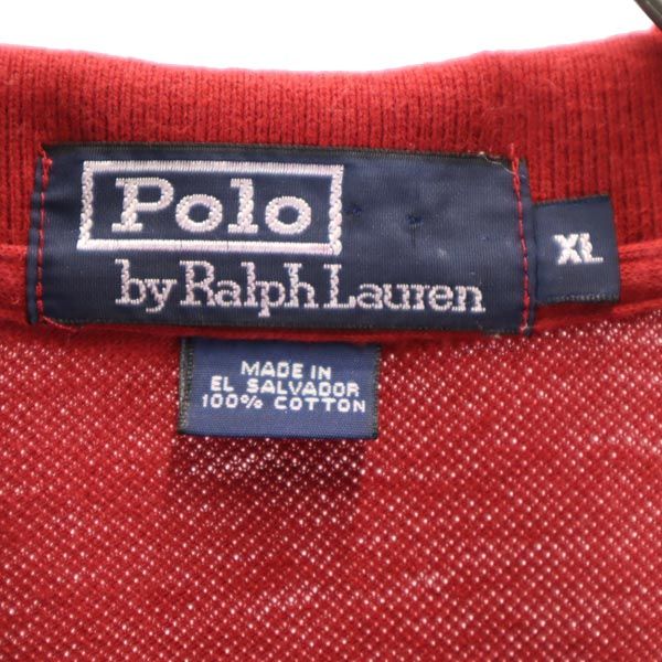 Polo by Ralph Lauren ポロバイラルフローレン 半袖 ポロシャツ XL 赤 鹿の子 メンズ