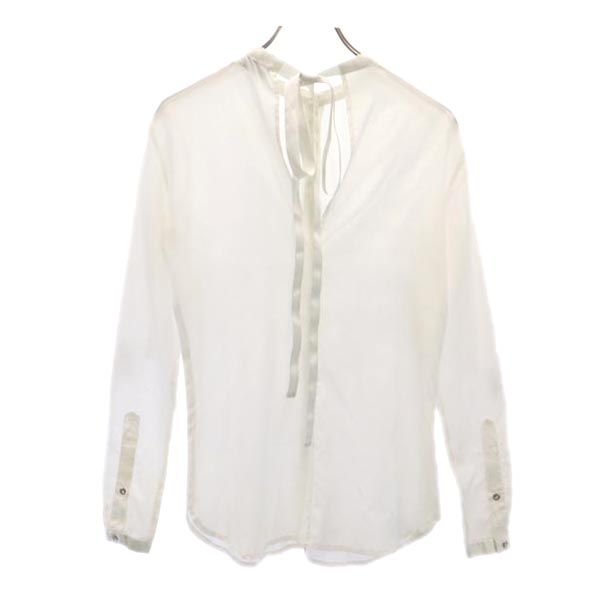 DIESEL ディーゼル バック リボン 長袖 シアー ブラウス XS 白 バックリボン シャツ レディース