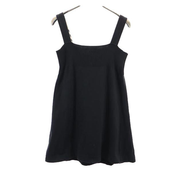 BURBERRY BLUE LABEL バーバリーブルーレーベル 三陽商会 コットンニット 切替 キャミソール 38 黒 レディース