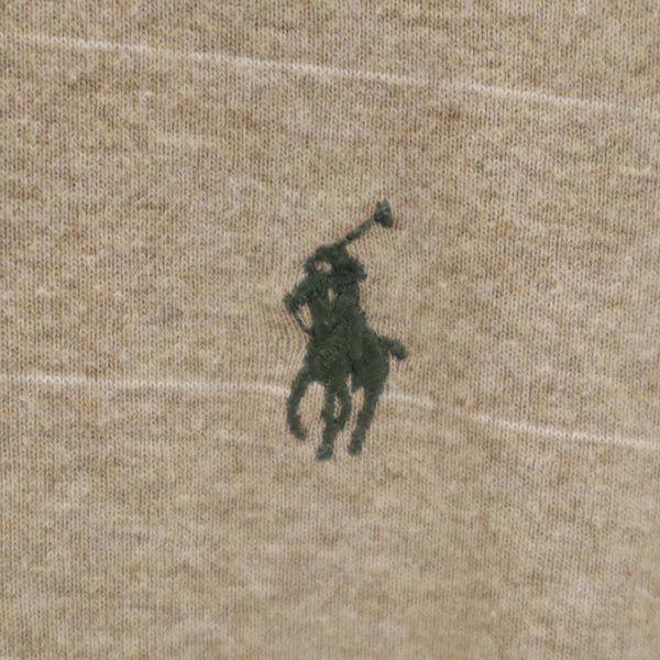 Polo by Ralph Lauren ポロバイラルフローレン ボーダー柄 半袖 ポロシャツ S ベージュ系 ロゴ刺_ メンズ