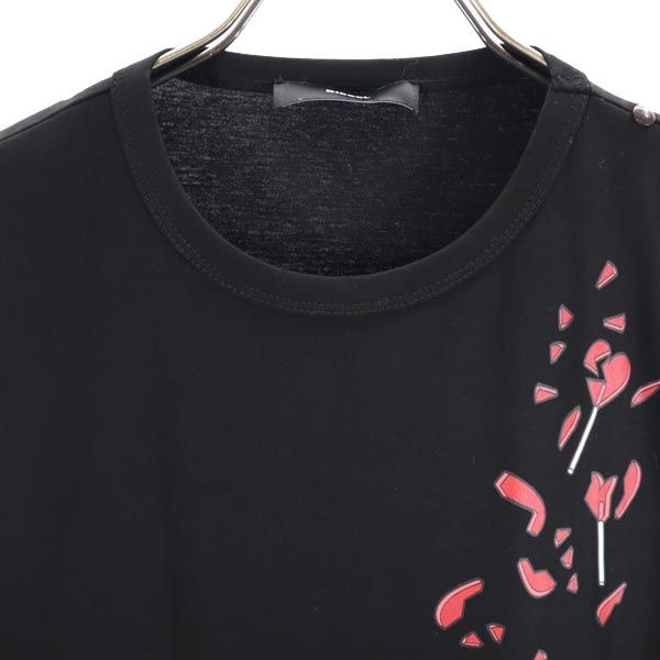 DIESEL ディーゼル プリント ノースリーブ カットソー XS ブラック系 レディース