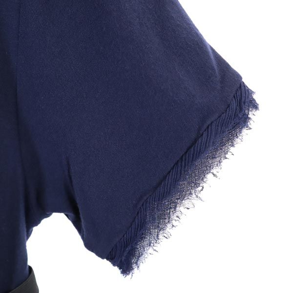 LANVIN ランバン 半袖 ウエストリボン カットソー M ネイビー系 チュニック レディース